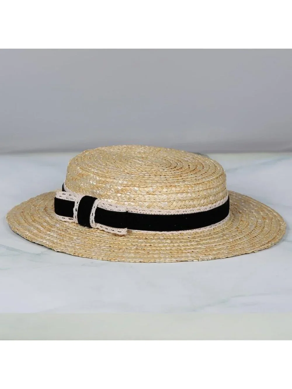 Stylish Women’s Bowknot Straw Hat - Summer Fedora, Beach Sun Hat, Boater